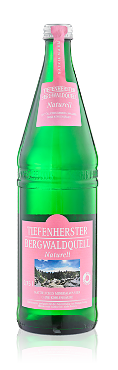 Tiefenherster Bergwallquell in der 0,75 L Glasflasche Tiefenherster Bergwallquell in der 0,75 L Glasflasche