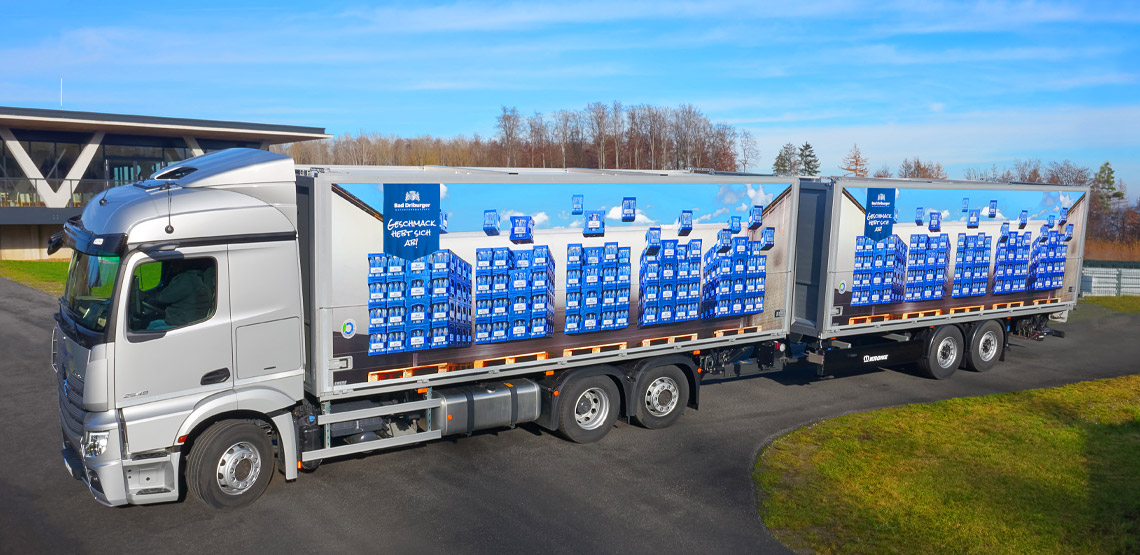 Moderne LKWs für die Logistik